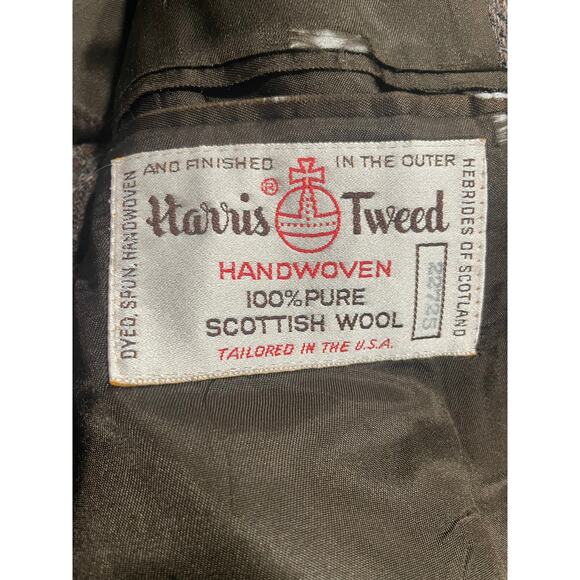 VTG Harris Tweed 2 Button Blazer Herringbone Mens Sz 38 Handwoven Scottish Wool - Picture 8 of 14